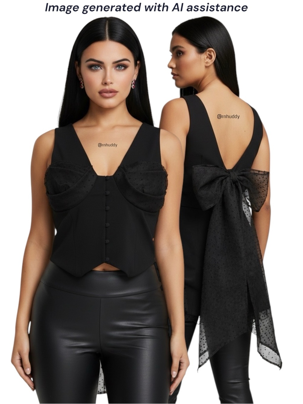 NWT ASOS LUXE size 24 tailored waist coat with bow back detail